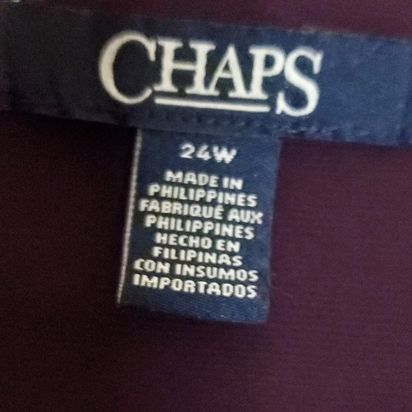 💎 Chaps dresses purple fashionable with swoop design at the waist. Size 24W - Picture 3 of 7
